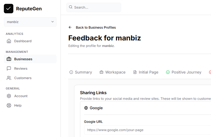 ReputeGen Software Interface